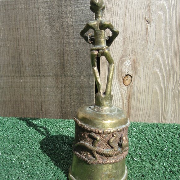 Vintage Brass Ashanti Sculpture - Etsy Vintage African Man Ashanti Sand Cast 7\